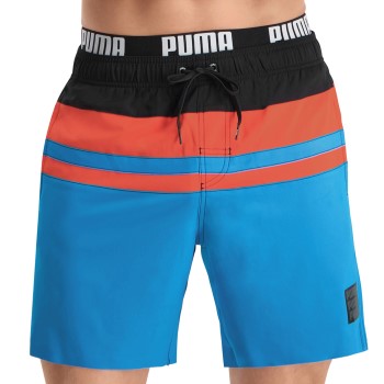 Puma Badebukser Heritage Stripe Mid Swim Shorts Sort/Blå polyester Small Herre