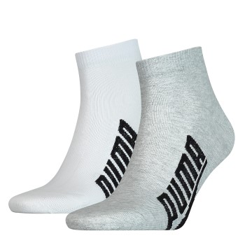 Puma Strømper 2P Lifestyle Quarter Sock Hvid/Grå Str 43/46