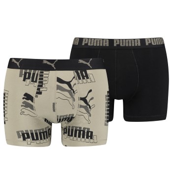 Puma 2P Logo Print Boxer Sand bomuld X-Large Herre