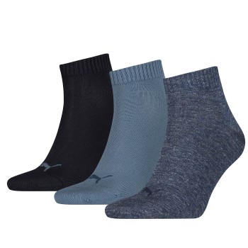 Puma Strømper 3P Quarter Socks Jeansblå Str 39/42