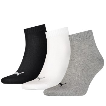 Puma Strømper 3P Quarter Socks Grå/Sort Str 39/42