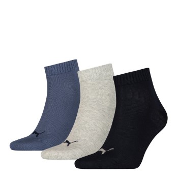 Puma Strømper 3P Quarter Socks Marineblå/Grå Str 39/42