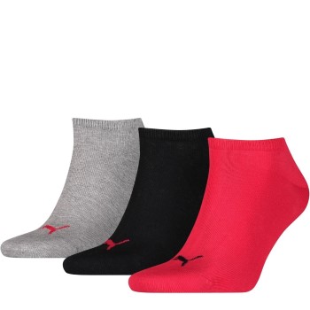 Puma Strømper 3P Sneaker Socks Rød/Grå Str 39/42