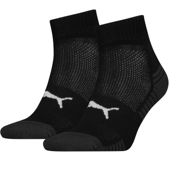 Puma Strømper 2P Sport Cushioned Quarter Socks Sort Str 39/42