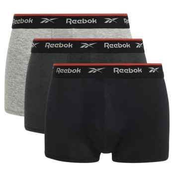 Reebok 3P Redgrave Sports Trunk Sort/Grå polyester Small Herre