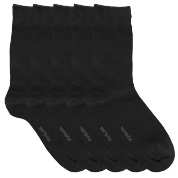 Resteröds Strømper 5P Cotton Socks Sort Str 40/45 Herre