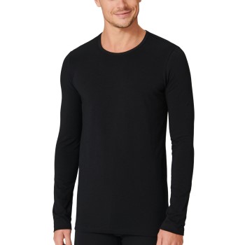 Se Schiesser 95-5 Organic Cotton Long Sleeve Shirt Sort økologisk bomuld Large Herre ved Timarco