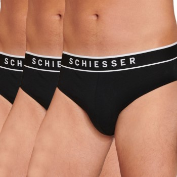 Schiesser 3P 95-5 Organic Cotton Rio Brief Sort bomuld Large Herre