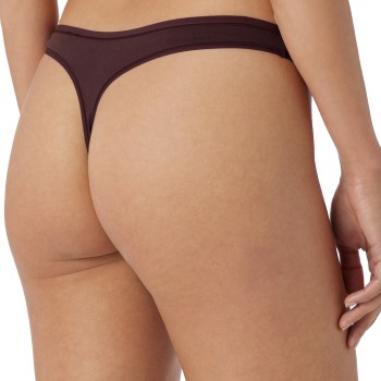 Schiesser Trusser 3P 95-5 Organic Cotton Thong Rød/Sort økologisk bomuld 38 Dame