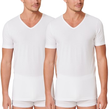 Se Schiesser 2P 95-5 Organic Cotton V-Neck Hvid økologisk bomuld Medium Herre ved Timarco