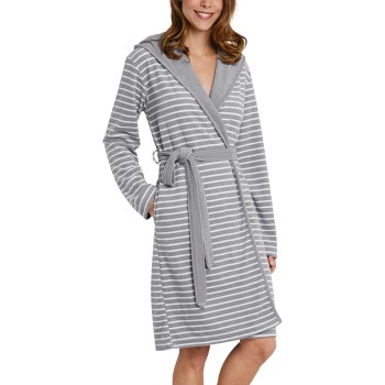 Se Schiesser Essentials Light Terry Cloth Bathrobe Grå 38 Dame ved Timarco