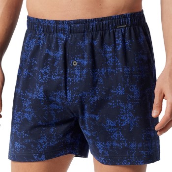 Schiesser 2P Fun Prints Boxer Shorts Blå Mønster bomuld X-Large Herre