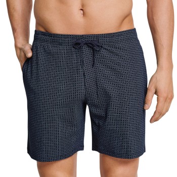 Se Schiesser Mix and Relax Jersey Long Boxer 3XL-5XL Blå Mønster bomuld 4XL Herre ved Timarco