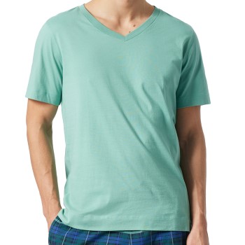 Schiesser Mix and Relax Organic V-neck T-Shirt Mintgrøn bomuld Large Herre