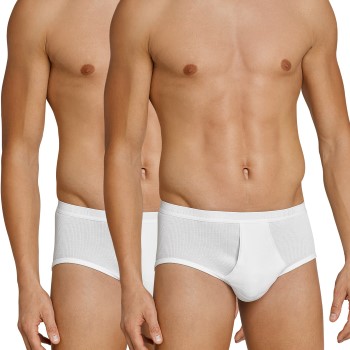 Schiesser 2P Original Classics Double Rib Briefs Hvid bomuld X-Large Herre