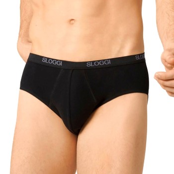 Sloggi 2P For Men Basic Midis Sort bomuld Medium Herre