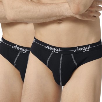 Sloggi 2P For Men Start Mini Sort bomuld Small Herre