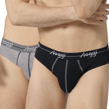 Sloggi 2P For Men Start Mini Sort/Grå bomuld XX-Large Herre