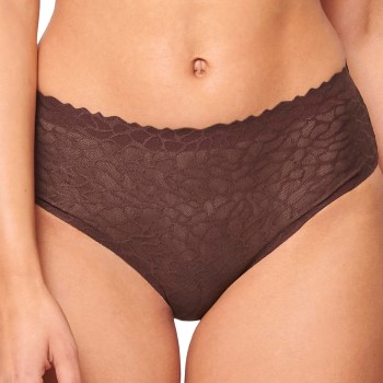 Sloggi Trusser ZERO Feel Lace 2.0 High Waist Brief Brun X-Small Dame