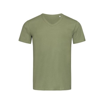 Se Stedman Ben V-neck For Men Militærgrøn  ringspundet bomuld Small Herre ved Timarco