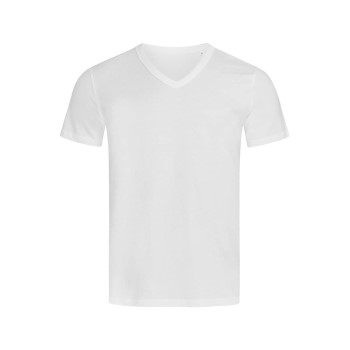 Se Stedman Ben V-neck For Men Hvid ringspundet bomuld Small Herre ved Timarco