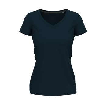 Se Stedman Claire V-neck Marineblå ringspundet bomuld Small Dame ved Timarco