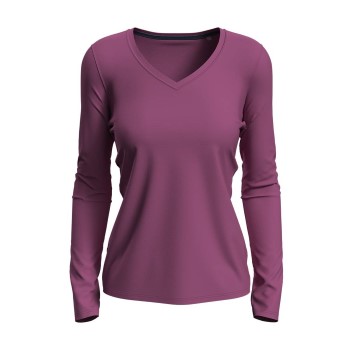 Stedman Claire V-neck Long Sleeve Rosa ringspundet bomuld Medium Dame