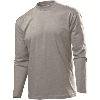 Stedman Classic Long Sleeve Men Mørkgrå  bomuld Large Herre