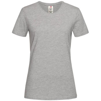 Stedman Classic T Organic Women Crew Neck Grå økologisk bomuld Small Dame