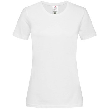 Se Stedman Classic T Organic Women Crew Neck Hvid økologisk bomuld Large Dame ved Timarco