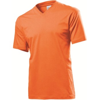 Stedman Classic V-Neck Men T-shirt Orange bomuld Large Herre