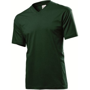 Se Stedman Classic V-Neck Men T-shirt Grøn bomuld Small Herre ved Timarco