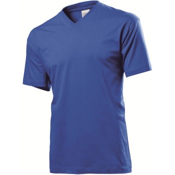 Stedman Classic V-Neck Men T-shirt Kongeblå bomuld Small Herre