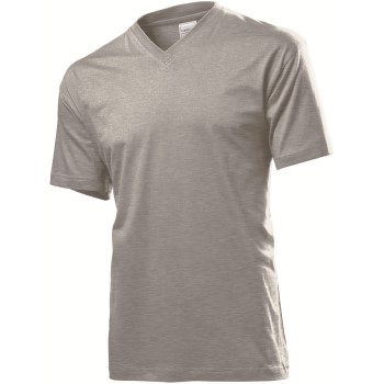 Se Stedman Classic V-Neck Men T-shirt Mørkgrå  bomuld Medium Herre ved Timarco