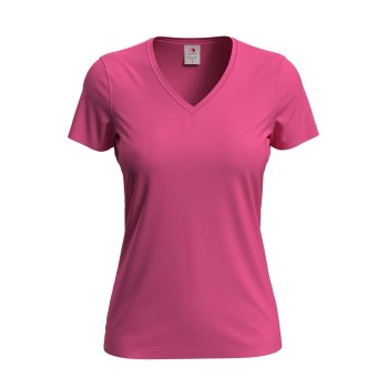 Stedman Classic V-Neck Women T-shirt Rosa bomuld Medium Dame