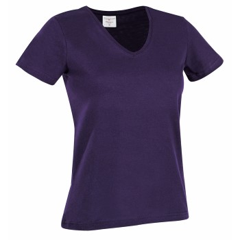 Stedman Classic V-Neck Women T-shirt Lilla bomuld Small Dame