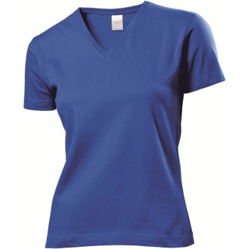 Stedman Classic V-Neck Women T-shirt Kongeblå bomuld Medium Dame