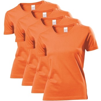 Se Stedman 4P Classic Women T-shirt Orange bomuld Small Dame ved Timarco