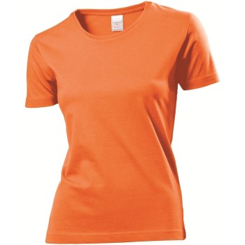 Se Stedman Classic Women T-shirt Orange bomuld Medium Dame ved Timarco