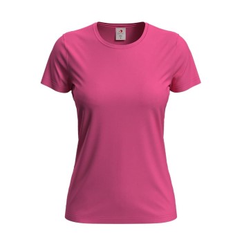 Se Stedman Classic Women T-shirt Mørkrosa  bomuld Small Dame ved Timarco