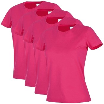 Stedman 4P Classic Women T-shirt Mørkrosa  bomuld Large Dame