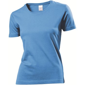 Se Stedman Classic Women T-shirt Lyseblå bomuld Large Dame ved Timarco