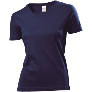 Stedman Classic Women T-shirt Marineblå bomuld Large Dame