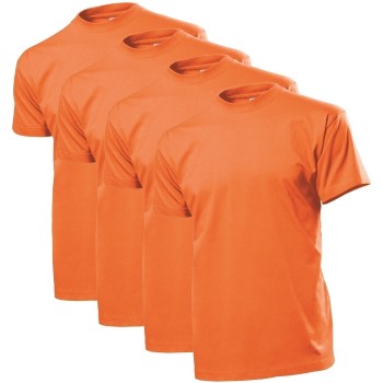 Stedman 4P Comfort Men T-shirt Orange bomuld Small Herre