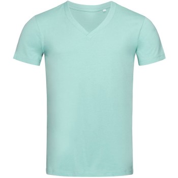 Stedman James Organic Men V-Neck Turkise økologisk bomuld X-Large Herre