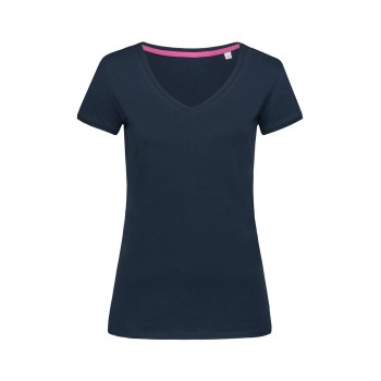 Se Stedman Megan V-neck Marineblå ringspundet bomuld Medium Dame ved Timarco