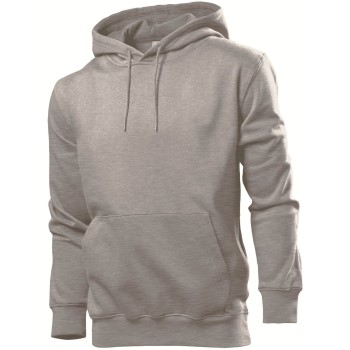 Se Stedman Sweatshirt Hooded Men Gråmelerad Medium Herre ved Timarco