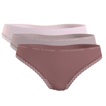 Tommy Hilfiger Trusser 3P Lace Brief Rosa/Grå Medium Dame