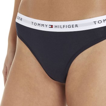 Tommy Hilfiger Trusser LOGO Waistband Thong Mørkblå Large Dame