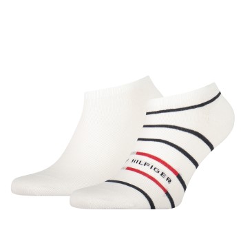 Tommy Hilfiger Legwear Tommy Hilfiger Strømper 2P Men Breton Stripe Sneaker Socks Hvid Str 39/42 Herre